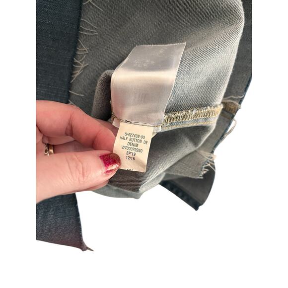 Banana Republic Womens Button Front Raw Hem Pencil Skirt Size 4 - Picture 6 of 7